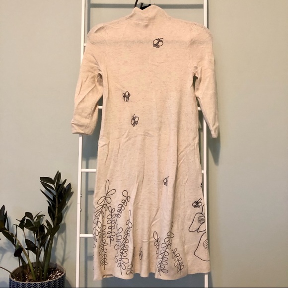 Anthropologie Moth Spare Vista Cream Sweater Mini Dress - Picture 2 of 3